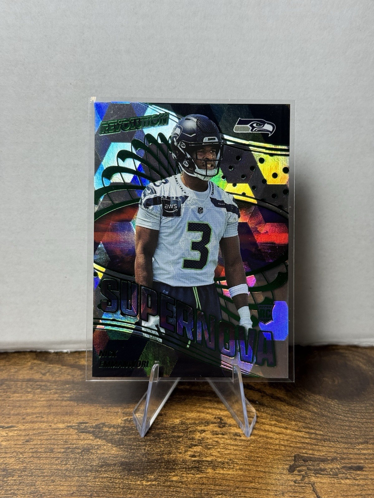 Nick Emmanwori /10 Cubic Supernova 2025 Panini Revolution SSP Seattle Seahawks