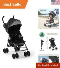 3D Mini Lightweight Umbrella Stroller with Sun Canopy - Gray, Compact Trave...