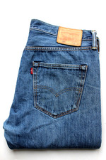 Levi's 501 Straight Leg Herren Jeans W36 L32 Mid Blue Denim LEVJ533