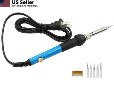 LBY Electric Soldering Iron Kit, (60W,110V) Adjustable Temperature Blue 
