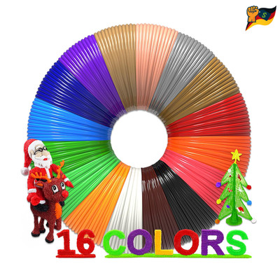 3D Druckstift Filament PLA 1,75mm 16 Farben 6m pro
