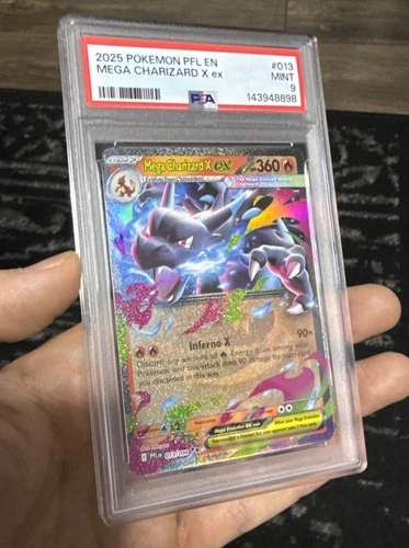 2025 POKEMON PFL EN-PHANTASMAL FLAMES #013 MEGA CHARIZARD X EX PSA 9