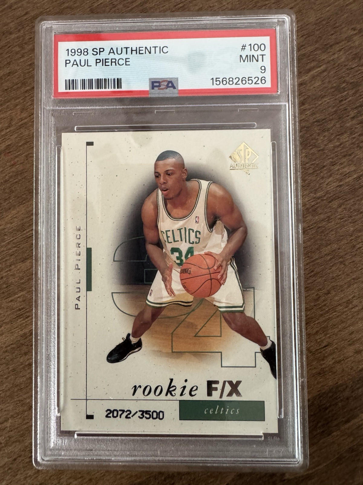 1998 SP Authentic #100 Paul Pierce /3500 Rookie PSA 9 Mint