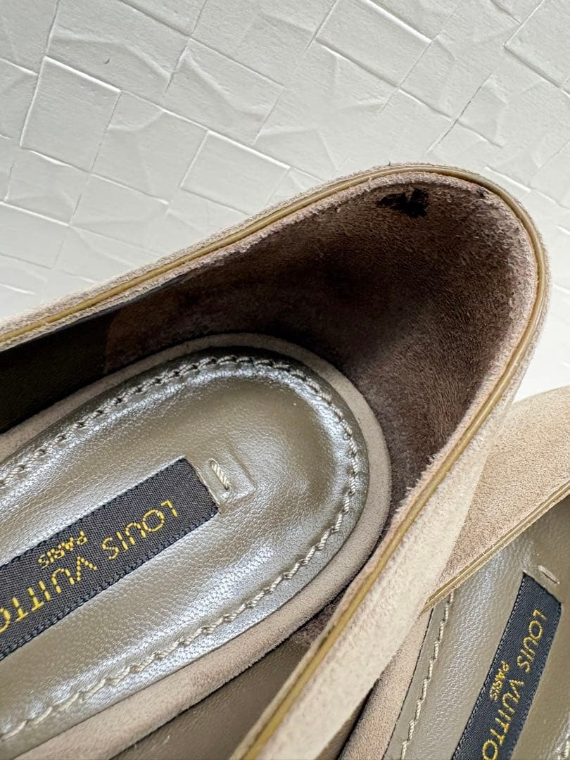 LOUIS VUITTON Pumps Heel Suede Beige EU37/US7 120393c thumbnail 3