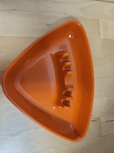 Posacenere metà secolo moderno Ges-Line triangolo melaminico arancione posacenere vintage - Foto 2 di 5
