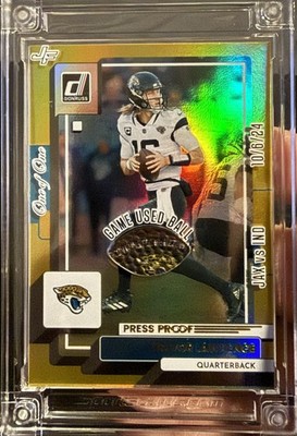 2025 Gold Jersey Fusions Game Used And Dated Ball Trevor Lawrence ONE OF ONE