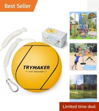 High-Quality Rubber Tetherball with Rope  Carabiner - Perfect for Garden Play