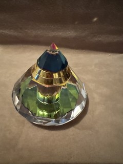 Vintage Lead Crystal Glass Pyramid Perfume Bottle with Stopper