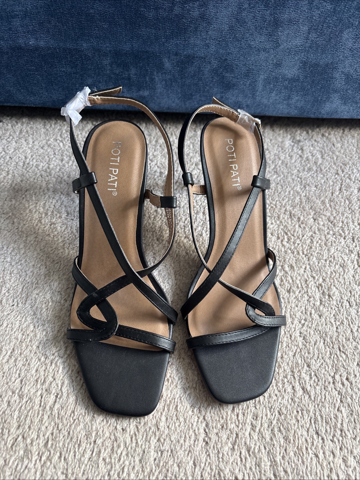 APL Nuovo Sandali Potipati neri in ecopelle taglia 40 7