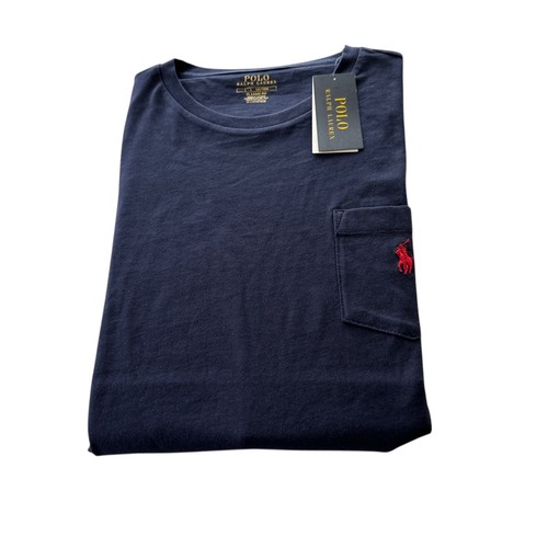 Polo Ralph Lauren taschino t shirt uomo taglia large blu navy manica corta nuova - Foto 7 di 12