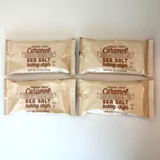 4 Pack Trader Joe's Caramel Sea Salt Baking Chips Gluten Free 10 Oz Each
