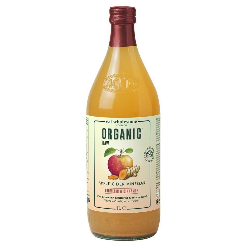 Eat Wholesome Organic Apple Cider Vinegar Turmeric Cinnamon 1 Litre - 2 Pack