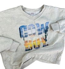 Ariat Sweatshirt Women Sz M Cowboy Oatmeal Crewneck Pullover Long Sleeve Graphic