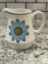 Noritake Creamer Pitcher, Up-Sa Daisy 9001 Pattern, Blue Flower, Vintage