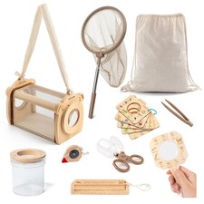 11Pcs Wooden Bug Catcher for Kids, Outdoor Explorer Bug Catching Kit Butter...