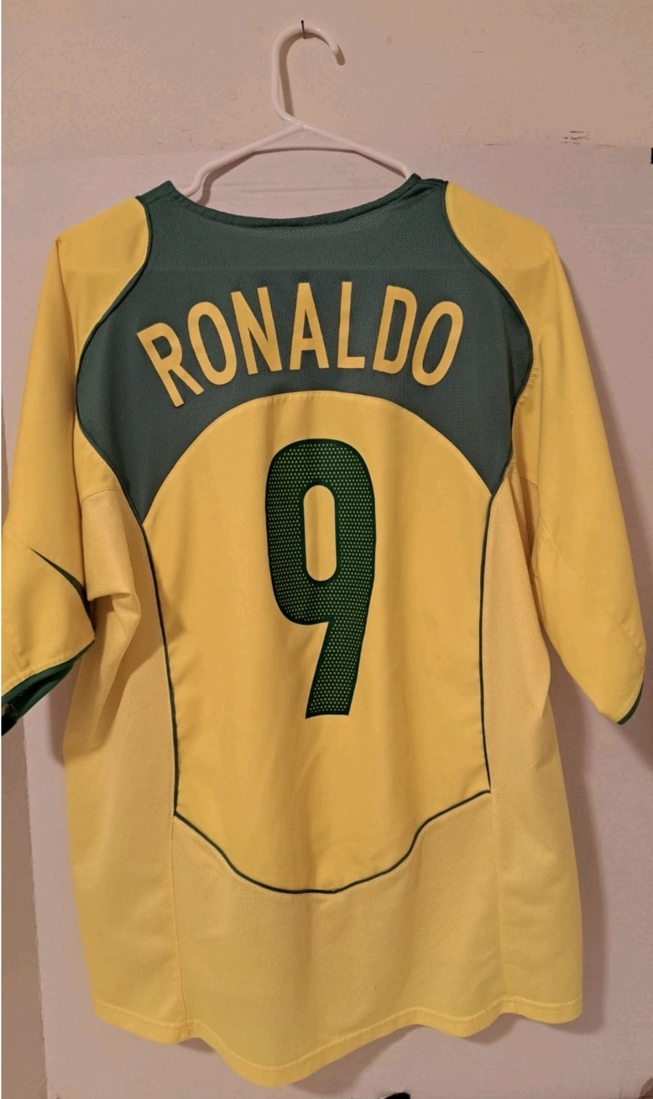 Ronaldo 9 FENOMENO jersey BRAZIL TOTAL 90 vintage Authentic Used Size L.