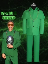 Cosplay Fantastic Four Doctor Doom Costumes Green Jacket Pants Halloween Suits