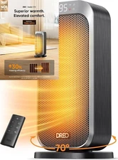 Dreo Space Heaters for Indoor Use, 1500W Portable Electric with Remote Silver 