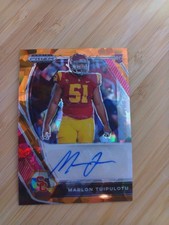 2021 Panini Prizm Draft Picks Marlon Tuipulotu USC Orange Ice AUTO RC #DPA-MTU
