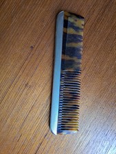 Tortoiseshell & Silver Comb British Made Vintage Antique Hair Comb