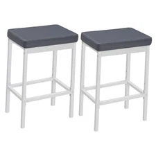  Bar Stools4.8-Inch Height Stools, Breakfast Bar Stools, Kitchen 2 Gray + White