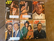 JET MAGAZINE, LOT OF 6 Early 1970’s Magazines- African American icons