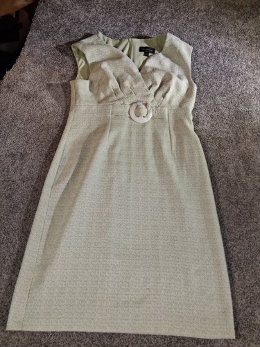 Connected Apparel Dress Light Minty Green Nubby Fabric Sleeveless 1126