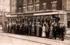 Tourist Train "Seeing Tacoma" Washington Trolley 1910s RPPC Photo Postcard COPY