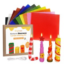 Beeswax Candle Making Kit for kids-12 Colors Beeswax Sheets for Candle Making, M