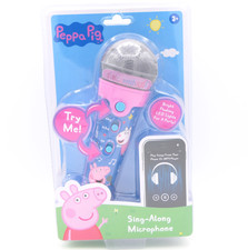 Hasbro Peppa Pig Sing-Along Microphone w/ LED Lights Built in Aux Cable Age 3