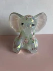 Fenton Hand Painted Roses Elephant Art Glass Figurine