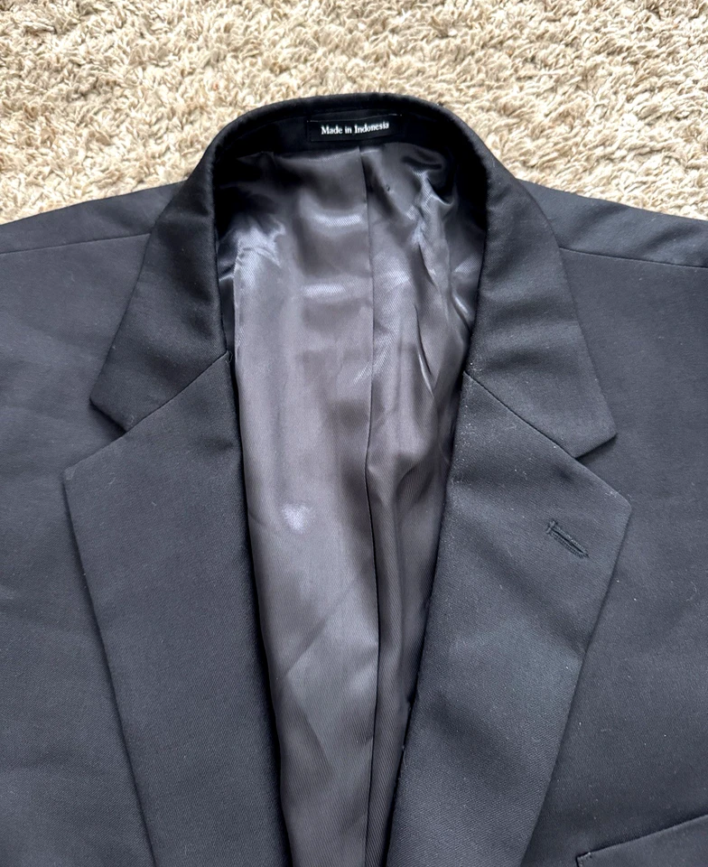 Pronto Uomo Platinum Suit Men's 52L Long - 46W x 31.5L Executive Black Wool 2-Bt - Image 4 of 4