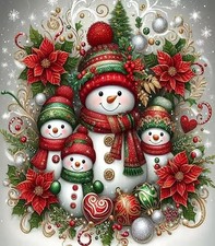 5D Diamond Painting Kits for Adults,Christmas Snowman Family Diamond Art Kits