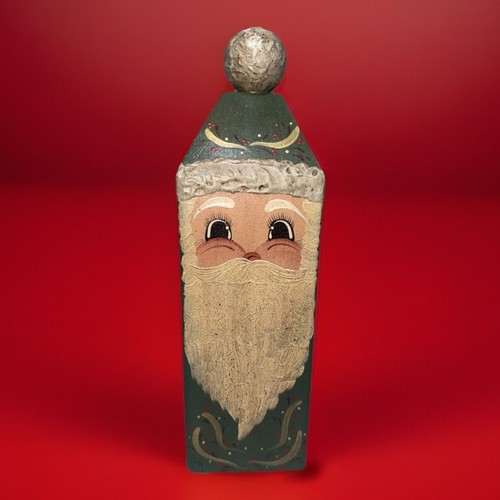 Timber Tunes Hand Painted Musical Santa Christmas Folk Art Wood Block Decor 11.5