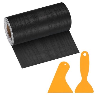 Wood Grain Repair Tape, 5'' x 33' with Scraper for Furniture, Black Wood Grain