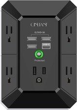 USB Wall Charger, Surge Protector, 5 Outlet Extender with 4 USB Charging Ports