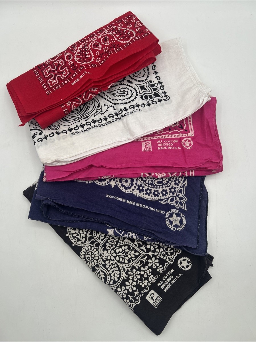80s 90s アメリカ製バンダナ 40枚セット F B VTG 80s BANDANAS Crafted With Pride & Made In USA Blue Red White