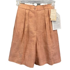 Vintage Carlisle/Sport 100% Silk Pleated Shorts "Copper" Orange Size 4 Lined NOS