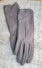Vtg Gloves Soft Gray Nylon Lovely Approx Size Small 6 to 6.5 Dove Gray
