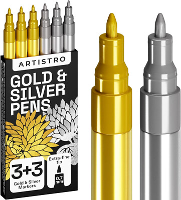 Acrylic Paint Pens for Rock Painting Stone Ceramic Glass Wood 6 Pack Tip 0.7mm