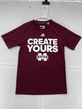Mississippi State Bulldogs Shirt Adult Small Burgundy Maroon Short Sleeve Adidas