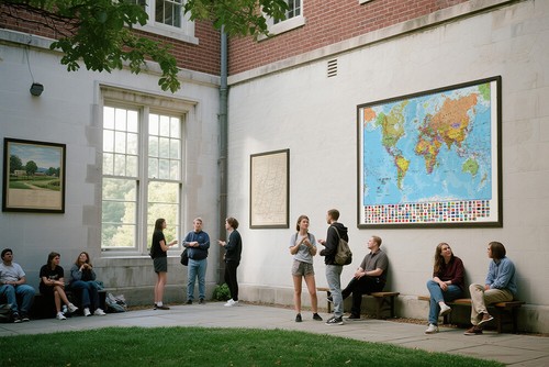 32x50 Inches World Map With Flags Classic Large Print Poster Wall Chart Mural - Picture 8 of 9