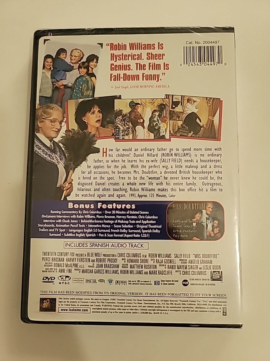 Mrs. Doubtfire (DVD) - NEW Full Screen Robin Williams Sally Field
