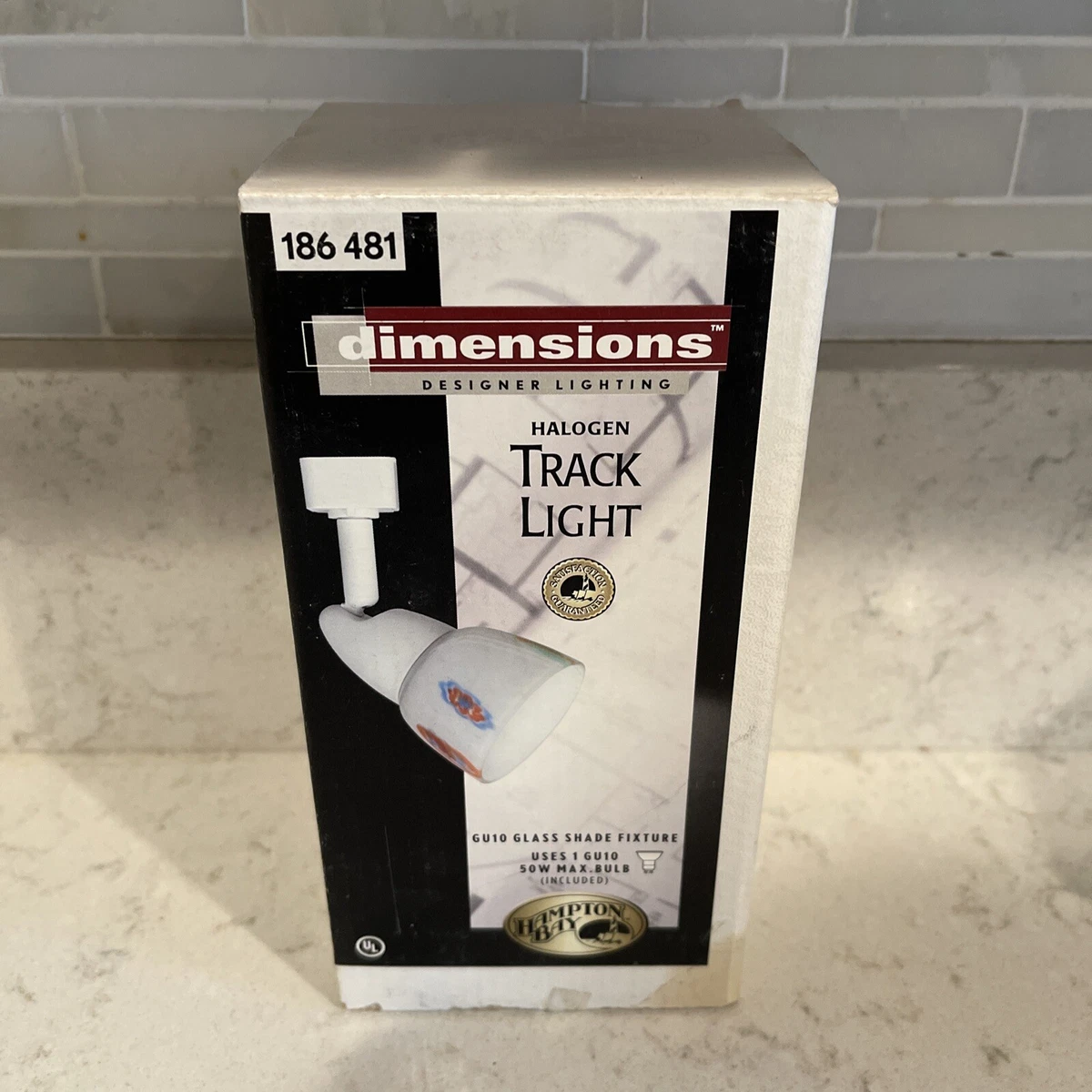 Hampton Bay Dimension Track Lighting Halogen Light GU10 Milk Glass Shade 186481