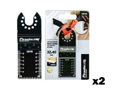 2x BLACK & DECKER X26105 32mmx40mm 15TPI HCS Precision Cut Blade For Wood - New