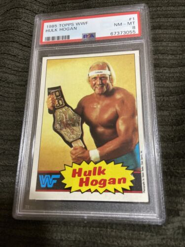 1985 Topps WWF Hulk Hogan #1 PSA 8 casi nuevo-Mt Novato Amarillo RC WWE WHAT'CHA GONNA DO! - Imagen 1 de 2