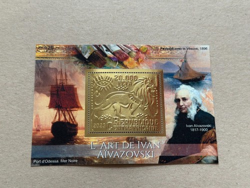 Stamps Ships Aivazovsky Foil Gold 6 sheets perforated NEW 2023 year - Picture 3 of 6