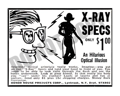 1960s X-Ray Specs See Your Teacher Naked Comic Book Back Page Ad 8x10