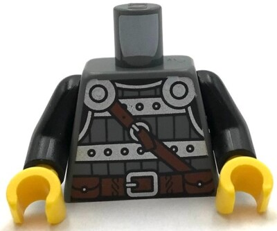 #ad Lego New Minifig Dark Bluish Gray Torso Viking Armor Metal Studded Breastplate $1.99
