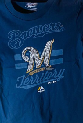 Majestic Athletic Youth Milwaukee Brewers Crushing It T-Shirt NAVY